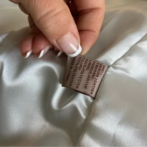 Vintage Tre's Jolie Leather Mongolian Fur Jacket - Penny Lane Inspired.  Size XL - Picture 4 of 5